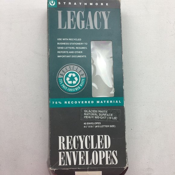 Strathmore Legacy Recycled Envelopes Glacier White Natural Surface #10 Letter Si - Picture 3 of 3